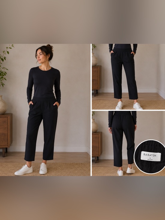 Babaton Pants - Babaton Black Cropped Pull-On Dress Pants Size 6
